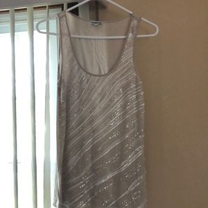 Beige express sparkly top
